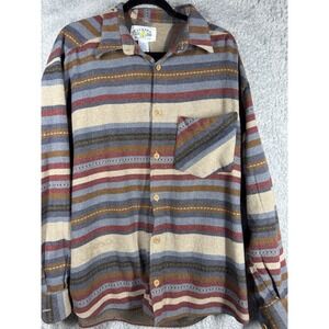 vintage Alaska brand button-down flannel shirt in a multi-color striped  XL